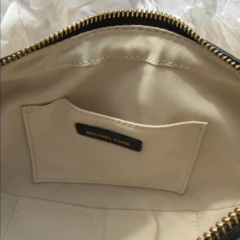 Michael Kors Black and Tan Shoulder Bag